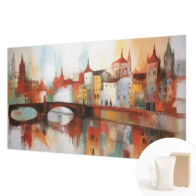 Papier peint panoramique facile à poser avec un motif de paysage urbain