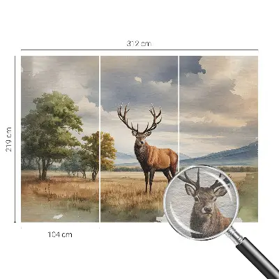 Papier peint photographique avec un motif de majestueux cerf
