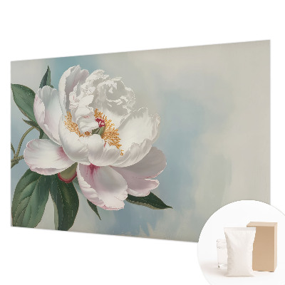 Papier peint photographique salon avec un motif de pivoines élégant