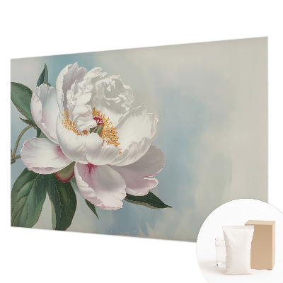 Papier peint photographique salon avec un motif de pivoines élégant