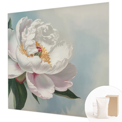 Papier peint photographique salon avec un motif de pivoines élégant