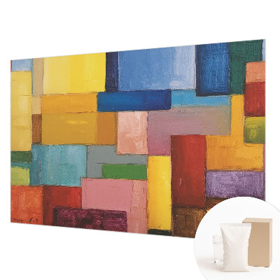Tapisserie murale avec un motif de rectangles colorés