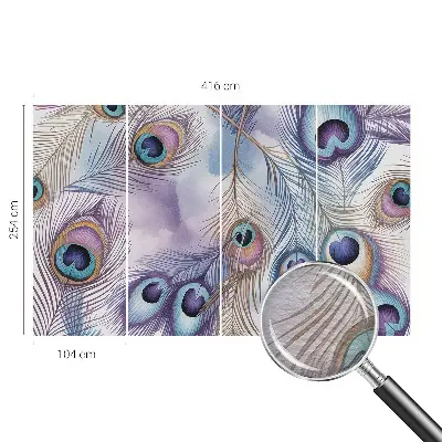 Papier peint photo grand format pour le mur Plumes de paon