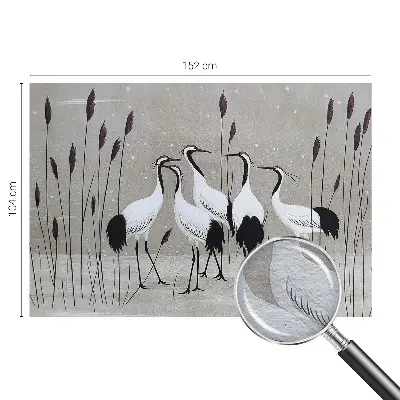 Papier peint photo imprimé sur tissu non tissé Un groupe de grues