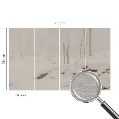 Papier peint photo grand format pour le mur Forêt enneigée