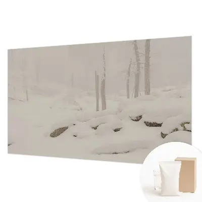 Papier peint photo grand format pour le mur Forêt enneigée