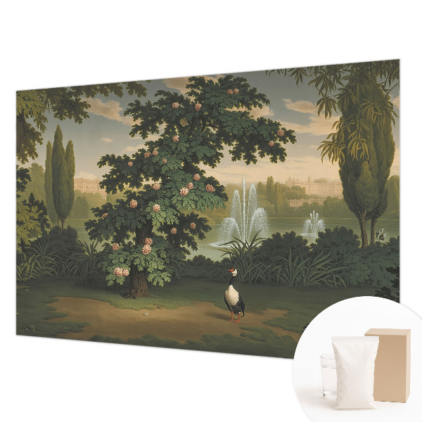 Papier peint panoramique moderne avec un motif de jardin naturel