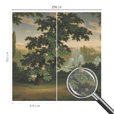 Papier peint panoramique moderne avec un motif de jardin naturel
