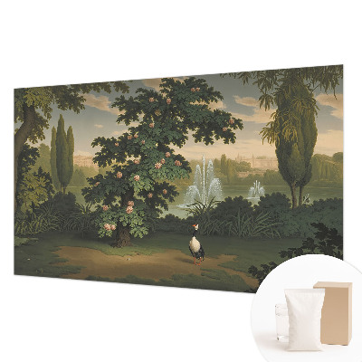Papier peint panoramique moderne avec un motif de jardin naturel
