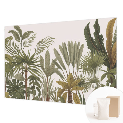 Papier peint panoramique enfant avec un motif de feuilles exotiques