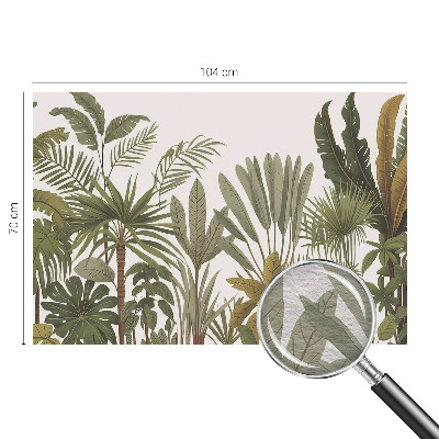 Papier peint panoramique enfant avec un motif de feuilles exotiques