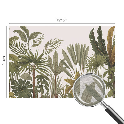 Papier peint panoramique enfant avec un motif de feuilles exotiques