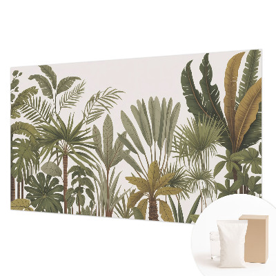 Papier peint panoramique enfant avec un motif de feuilles exotiques
