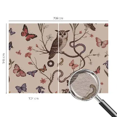 Papier peint intissé imprimé nature hibou