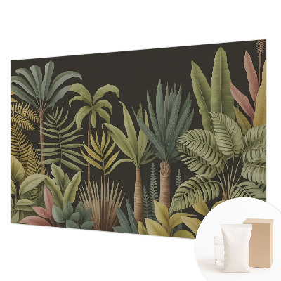 Papier peint panoramique facile à poser avec un motif de jungle tropicale