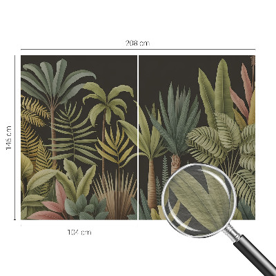 Papier peint panoramique facile à poser avec un motif de jungle tropicale