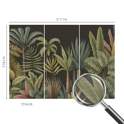 Papier peint panoramique facile à poser avec un motif de jungle tropicale