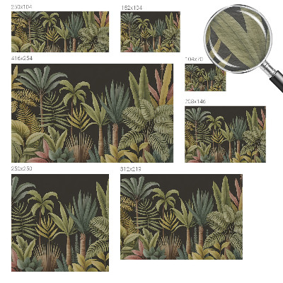 Papier peint panoramique facile à poser avec un motif de jungle tropicale