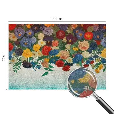 Papier peint photo imprimé sur tissu non tissé fleurs colorées