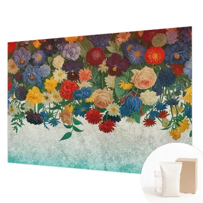 Papier peint photo imprimé sur tissu non tissé fleurs colorées
