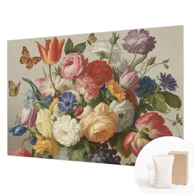 Papier peint intissé imprimé Fleurs et papillons