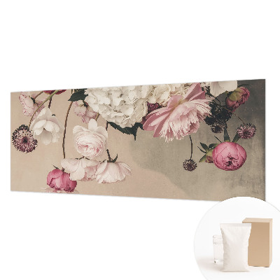 Décoration murale panoramique intissé avec motif de fleurs romantiques
