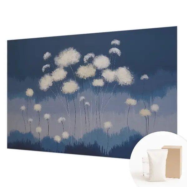 Papier peint photographique intissé pissenlits blancs