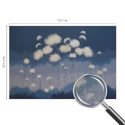Papier peint photographique intissé pissenlits blancs