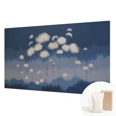 Papier peint photographique intissé pissenlits blancs