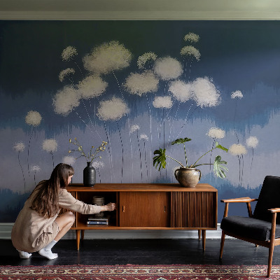 Papier peint chambre moderne Biele púpavy