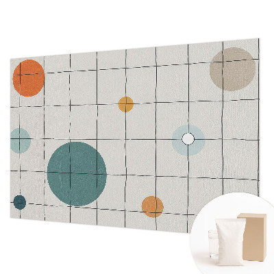 Tapisserie panoramique à motifs de cercles colorés