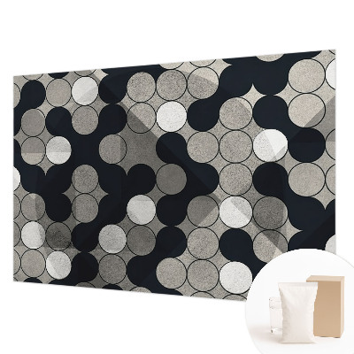 Papier peint panoramique sur mesure avec un motif de cercles géométriques
