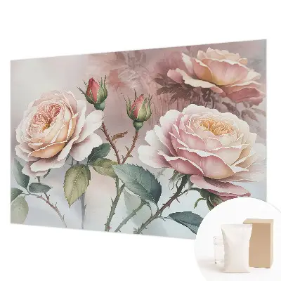 Papier peint photographique intissé roses pastel