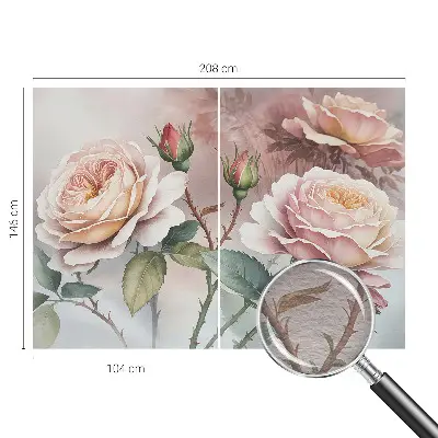 Papier peint photographique intissé roses pastel