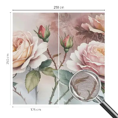 Papier peint photographique intissé roses pastel