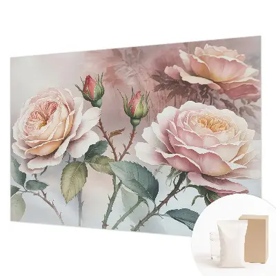 Papier peint photographique intissé roses pastel