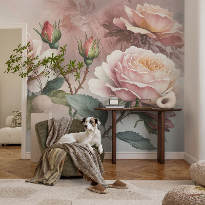 Papier peint panoramique chambre adulte Pastelové ruže