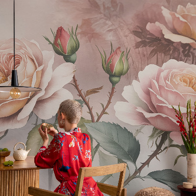 Papier peint panoramique chambre adulte Pastelové ruže