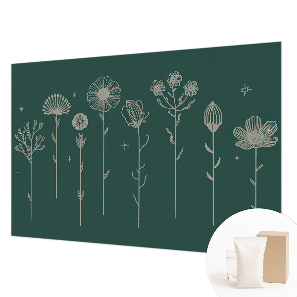 Papier peint panoramique enfant avec des fleurs délicates