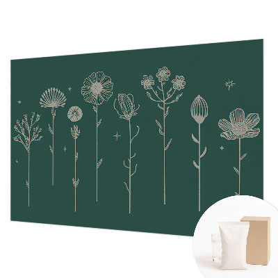 Papier peint panoramique enfant avec des fleurs délicates