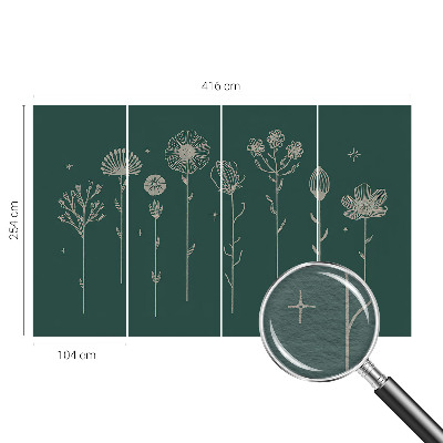 Papier peint panoramique enfant avec des fleurs délicates
