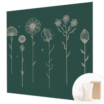 Papier peint panoramique enfant avec des fleurs délicates