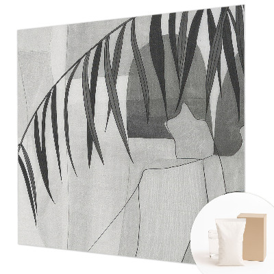 Papier peint photo intissé avec un motif de palmiers abstraits