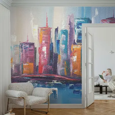 Papier peint intissé Ville colorée