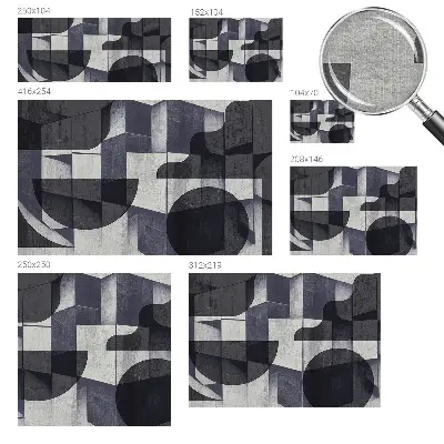 Papier peint photo sur tissu non tissé symétrie géométrique