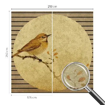 Poster mural panoramique avec un motif d'oiseau harmonieux