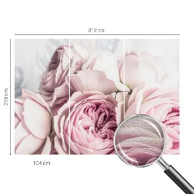 Papier peint photographique intissé roses roses