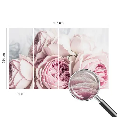Papier peint photographique intissé roses roses