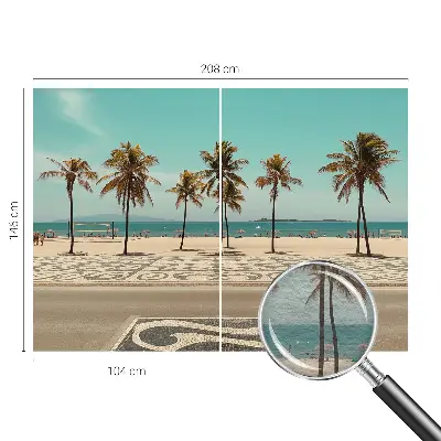 Papier peint photo grand format pour le mur Plage avec palmiers