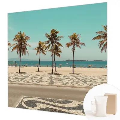 Papier peint photo grand format pour le mur Plage avec palmiers